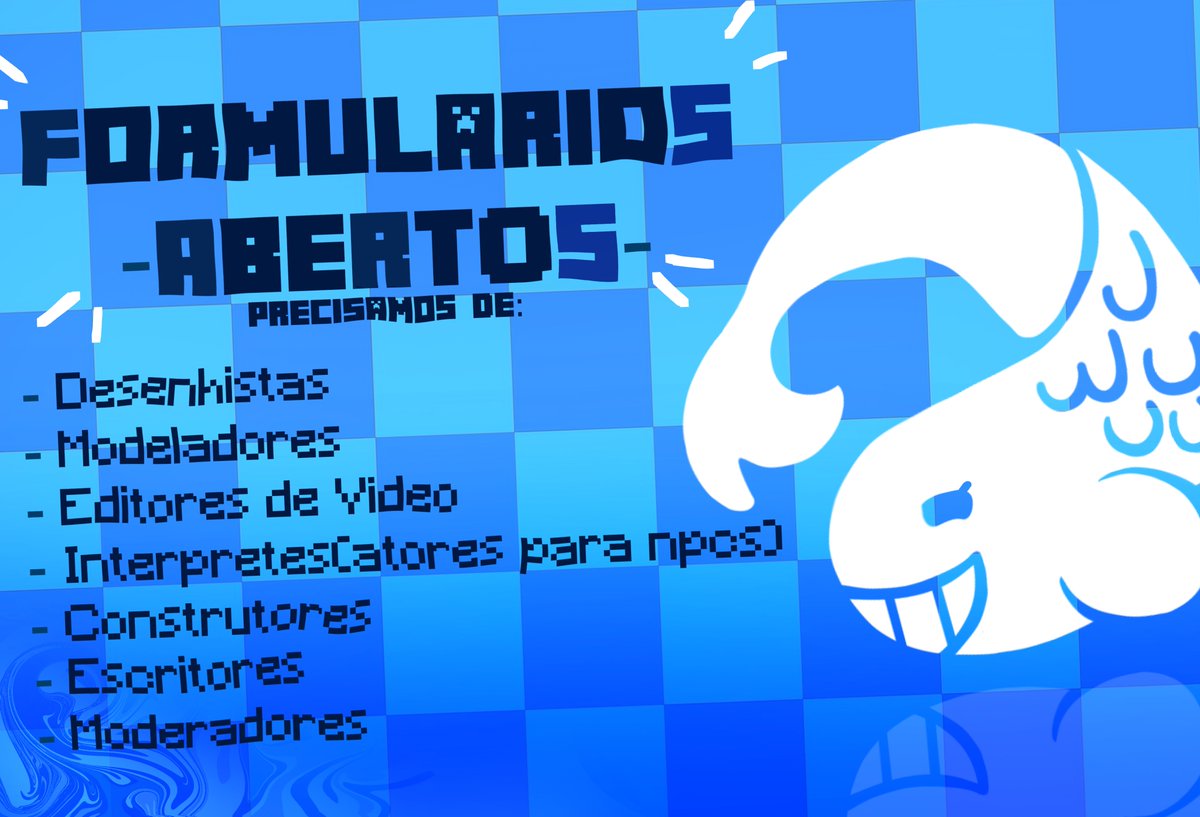 FORMULÁRIOS PARA A STAFF ESTÃO ABERTOS! 🐟
Queremos você no nosso time! Estamos procurando:

-Desenhistas
-Intérpretes
-Construtores
-Modeladores
-Editores de vídeo
- e +

Ficou interessado em nos ajudar neste projeto incrível? Não perca tempo e responda ao formulário abaixo!