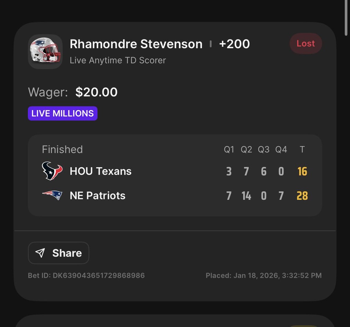 dasilva929's tweet photo. @DKSportsbook https://t.co/GiY04gvpIW