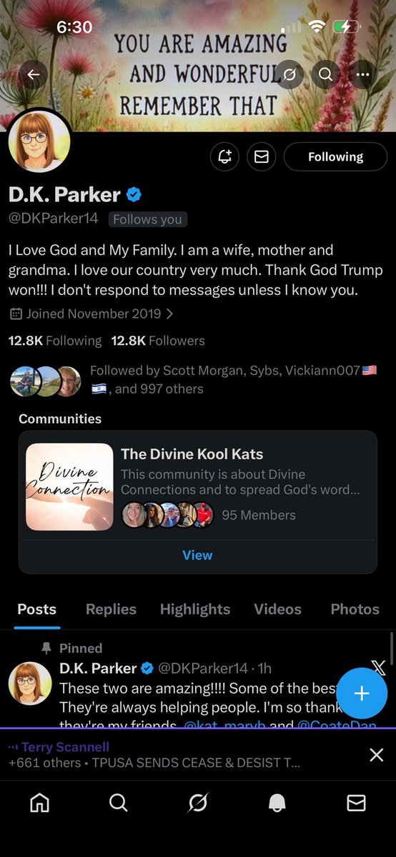 ArmyBrat682's tweet image. Are you following @DKParker14 ?? 

She’s an amazing patriot who loves our country, God &amp;amp; family.  She also keeps it real and advocates for others.  Give her a follow &amp;amp; retweet, please!