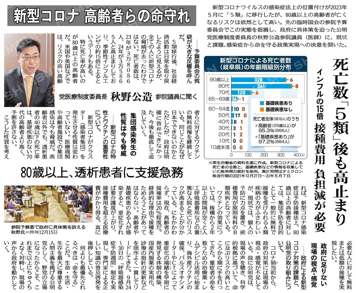 2025年12月15日参院予算委質疑より~
コロナは今なお、80才代以上の方に死亡リスクが集中しています。
米英加仏豪が高齢者等に無料接種の仕組みを今なお維持しています。
日本で何故それができないのかと問うた質疑の裏付けを特集していただきました。
命が最優先です。