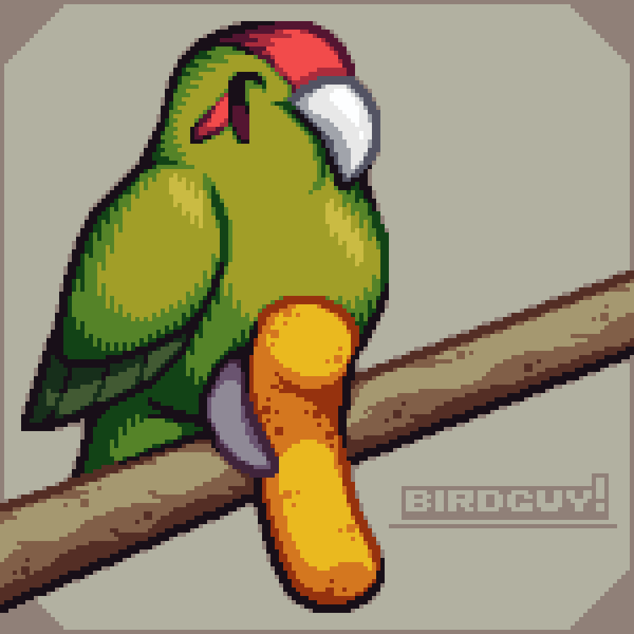 RustBucket0's tweet photo. Bird holding cheeto puff'
#pixelart #ドット絵 https://t.co/4GHasH1QuE