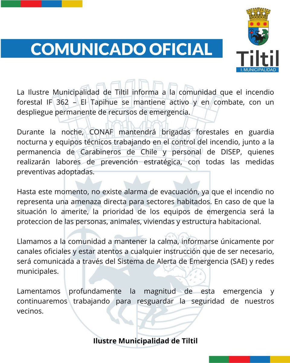 Ilustre Municipalidad de Tiltil tweet media