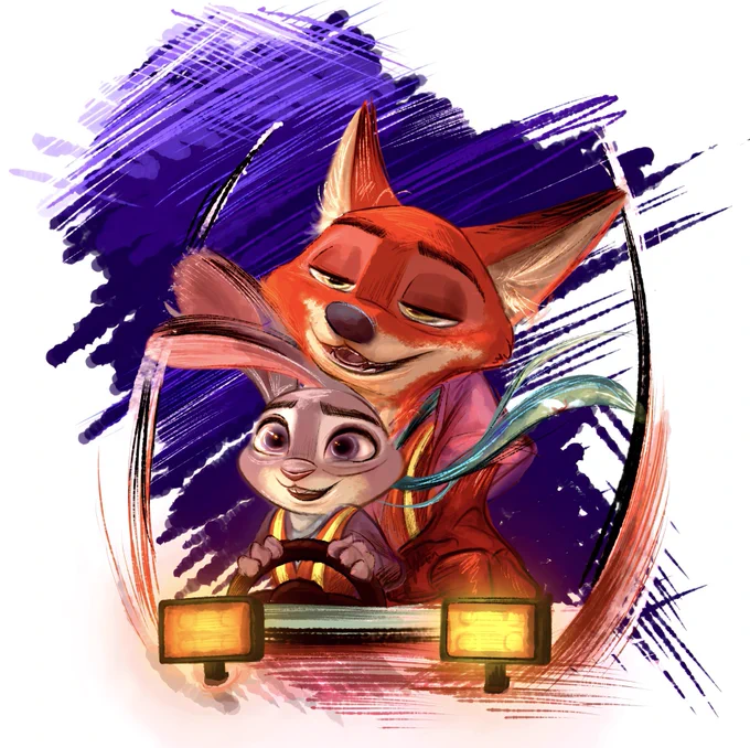 ガラに向かうふたりが好き(※過去絵 #zootopia2 #ズートピア2