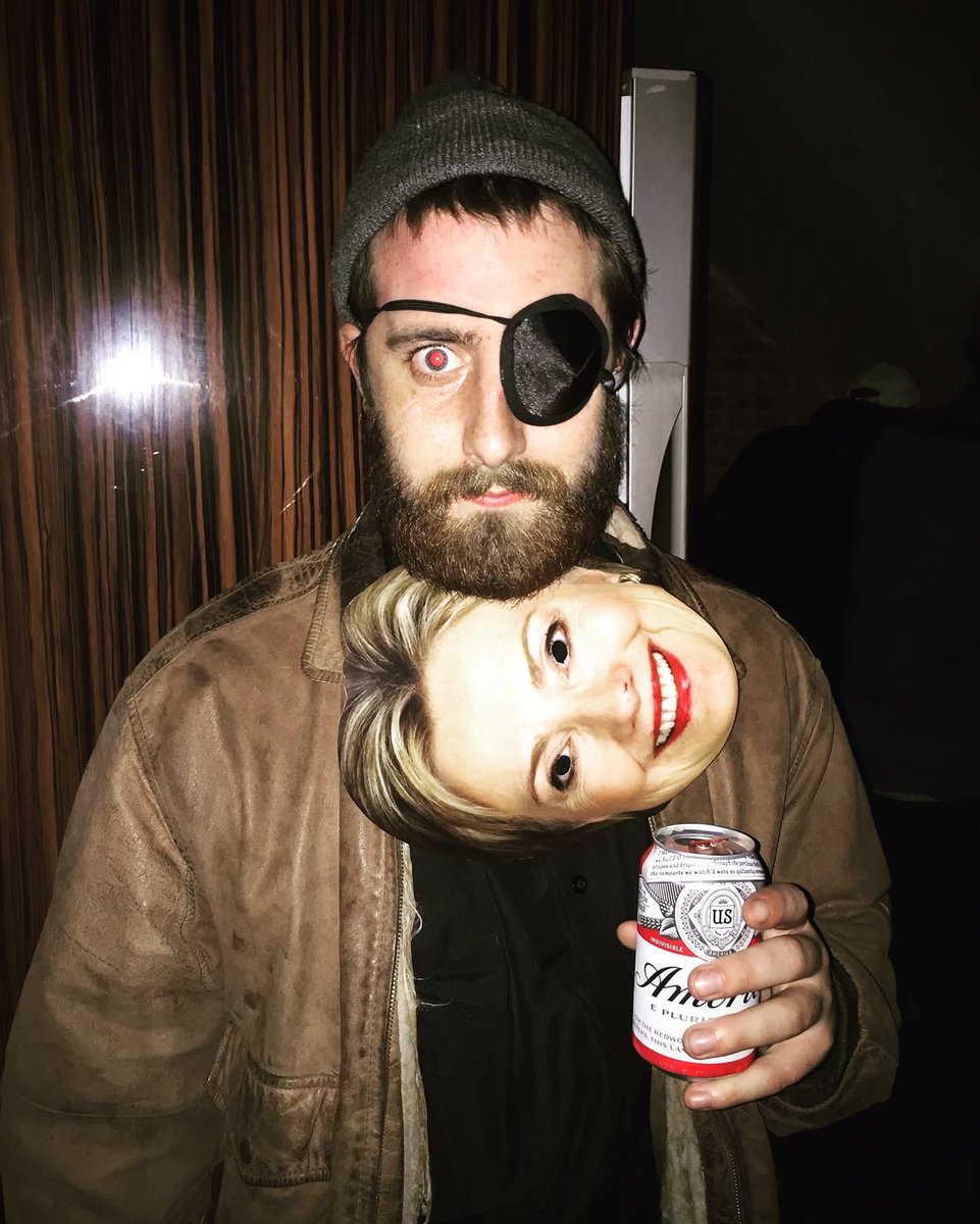 nicehumanbean's tweet image. 2016 trend, but it’s from when I crashed a Halloween party in bushwick and said I was a “Hillary man”