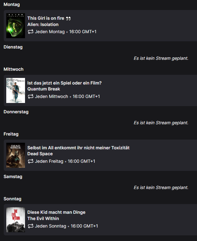 👑 Streamplan: 19.01.26 - 25.01.26 👑

Diese Woche voraussichtlich keine Collab, also ganz viel Solo Lady für euch 😅

Hoffe ihr schaut rein 👀

👑 twitch.tv/ladyselphia 👑