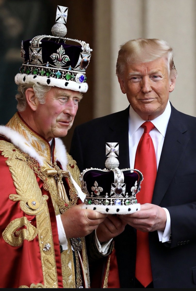 SuddenLife's tweet image. I had a word with my friend King Charles III and asked him to donate his spare Coronation Crown to Donald Trump to make him feel like a real king. King Donny