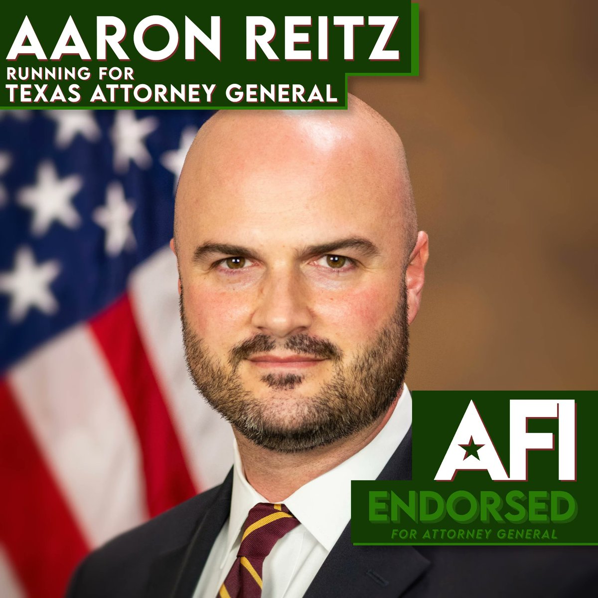 AF_Insight's tweet image. 🚨ENDORSEMENT ALERT🇺🇸

We are endorsing AARON REITZ for Texas Attorney General! We had a wonderful conversation with Aaron, and believe he is the best man to fill Ken Paxton's shoes at the Attorney General office! 

Read our statement below! 👇