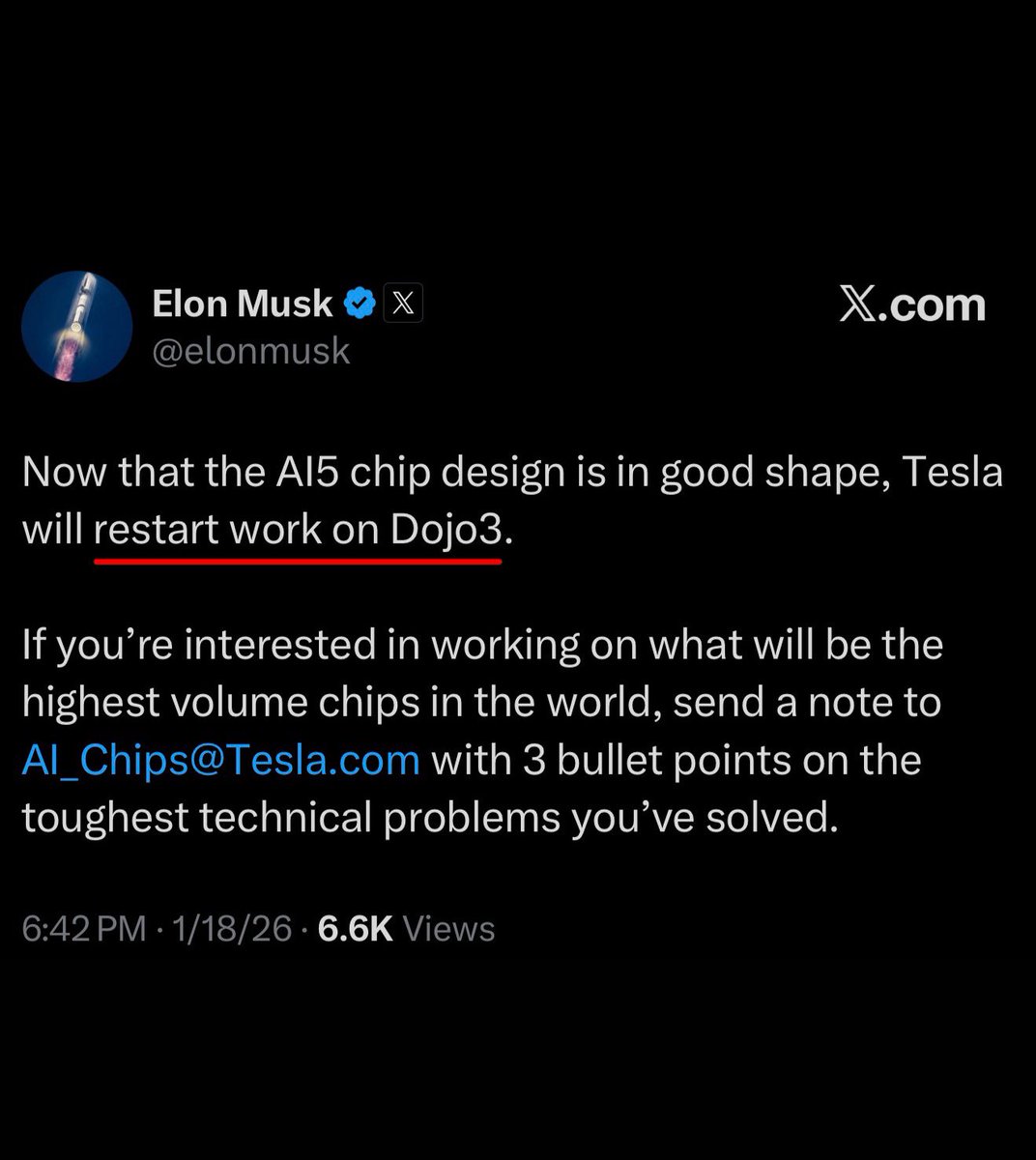 TheSonOfWalkley's tweet image. BREAKING: ELON MUSK CONFIRMS $TSLA WILL “RESTART” WORKING ON DOJO 👀

It’s happening !
