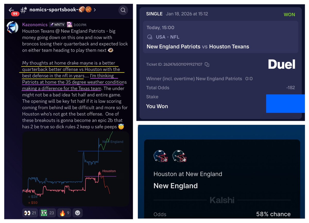 New England Patriots over Houston Texans easy call 😼🎯 $WNTV $Kazonomics #Nomics #SportsBook