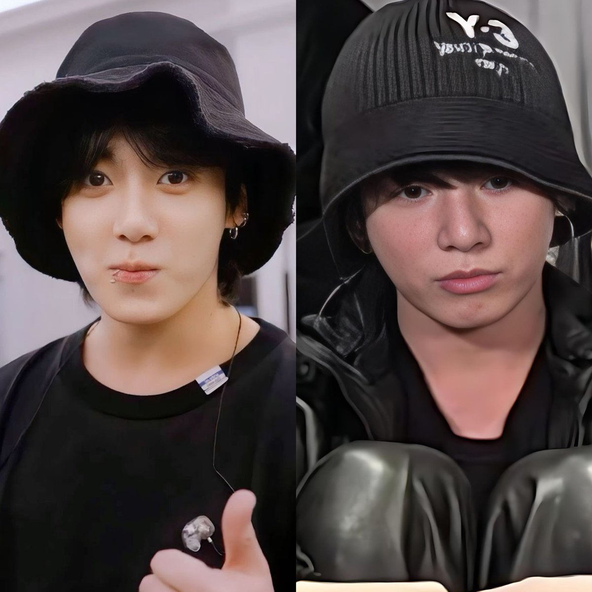 _rapperjk_'s tweet image. a cutie in hats 😍