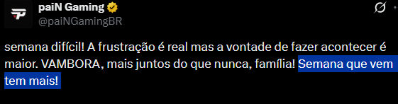 LOUDgg's tweet photo. @paiNGamingBR mais que 0-3, impossível

no próximo fim de semana vcs só tem 2 jogos https://t.co/1KAUikr0rm
