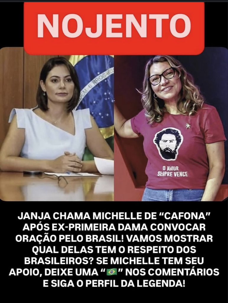 damabolsonaro's tweet photo. 🚨URGENTE! SIGA A PÁGINA DE APOIO À MICHELLE BOLSONARO 👉🏽 @damabolsonaro https://t.co/l7zynDL3jH