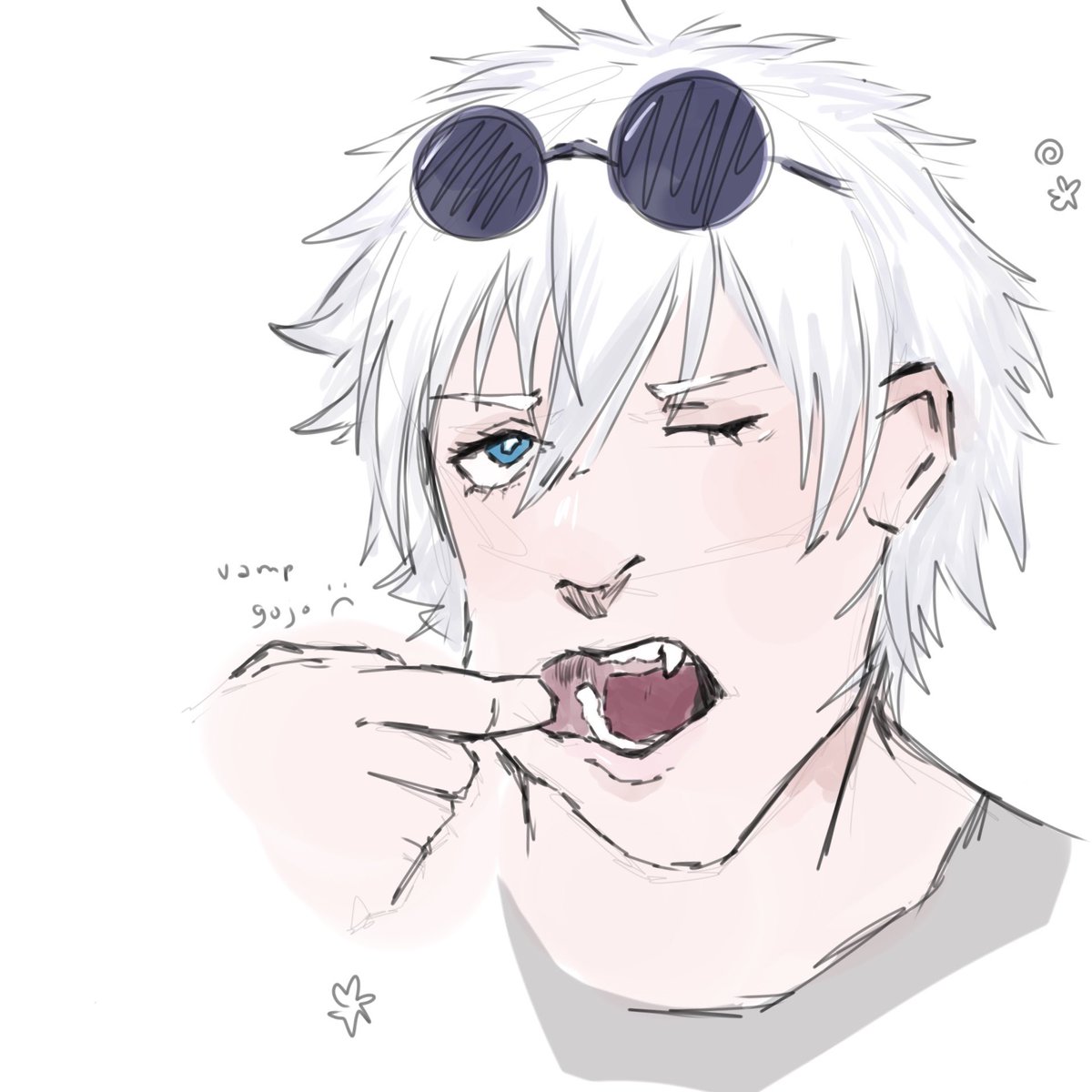 STARSAEC's tweet image. gojo car ride scribble before my ipad died im gonna lick my screen 
#gojo #jjk