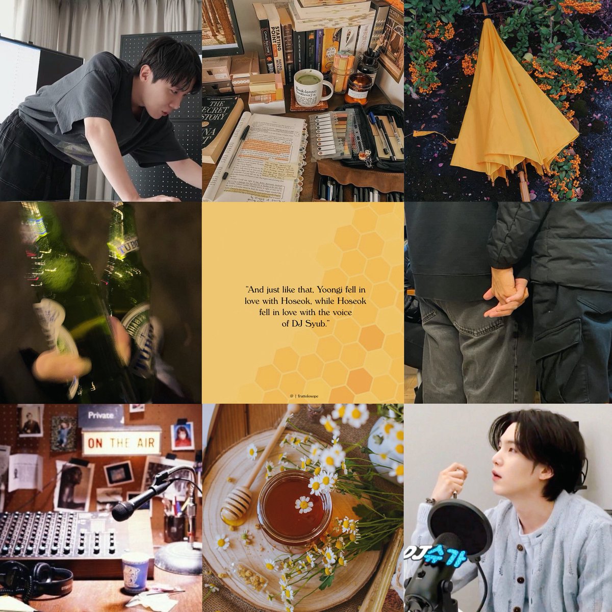 « Radio Honey »

sope | M | 24.1k  
college au, soulmates, fluff, hurt/comfort

And just like that, Yg fell in love with Hs, while Hs fell in love with the voice of DJ Syub.

for <a href="/SopeSecretSanta/">Sope Secret Santa</a>
gift to <a href="/springwithyou7/">sopita⁷ ⋆ ⊙⊝⊜</a> ♡

🔗: archiveofourown.org/works/75808046

#sope | #솝 | #yoonseok