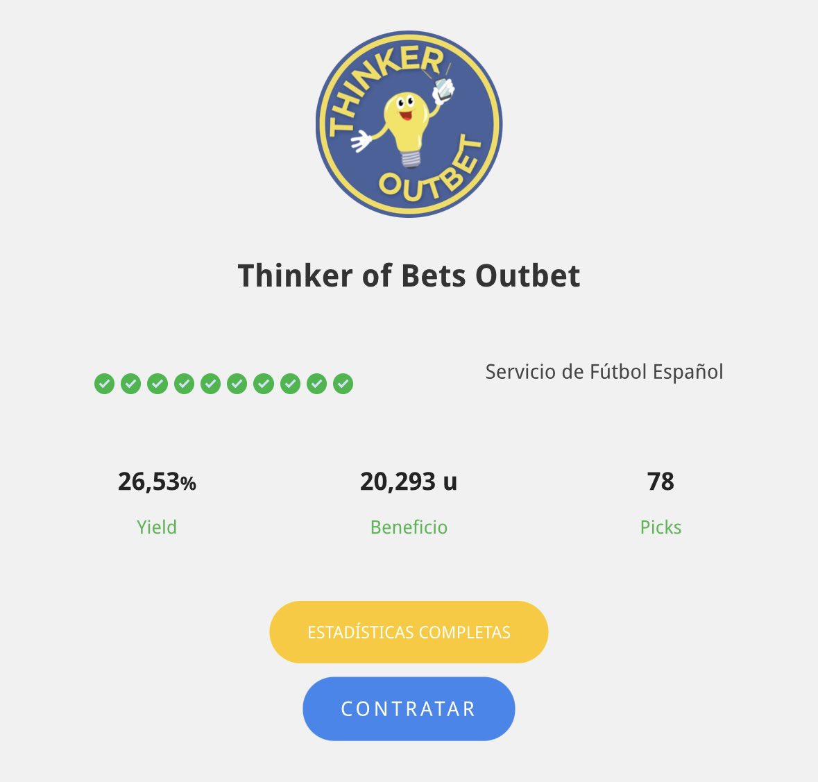 1 semana después… ¡y seguimos sin conocer el fallo en Thinker Outbet!

💡11 pronósticos publicados 
✅ 11 pronósticos acertados

🏠 Servicio seguible en diferentes casas, también físicas.

¡¡¡Qué manera de empezar el año!!!

pensadordeapuestas.com/Tipster/thinke…