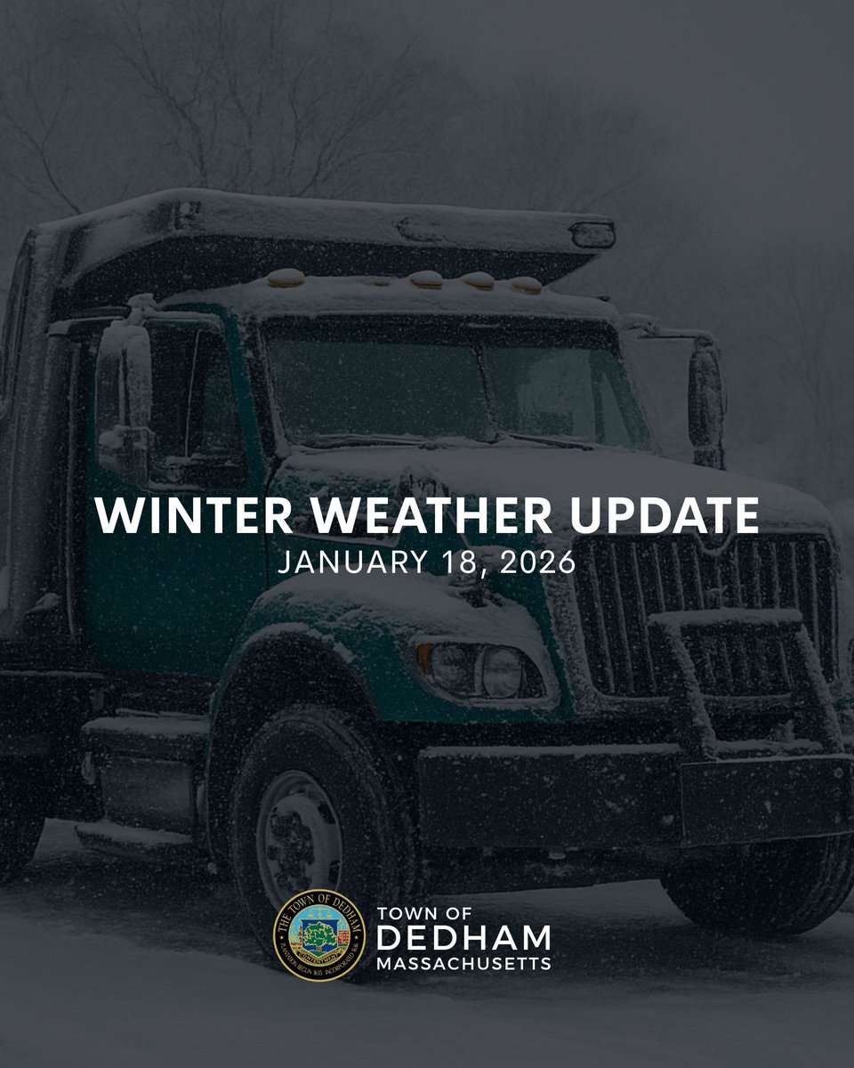 DedhamThrives's tweet photo. ❄️ SNOW ALERT: Up to 6" expected in #DedhamMA

DPW crews are already out treating roads now and will manage snow removal throughout the storm. 

If you don't have to drive, stay home and off the roads. Read more: https://t.co/Urv6oWIMQw 

#DedhamThrives #WinterWeather #SnowAngels https://t.co/daC3xe7hhN