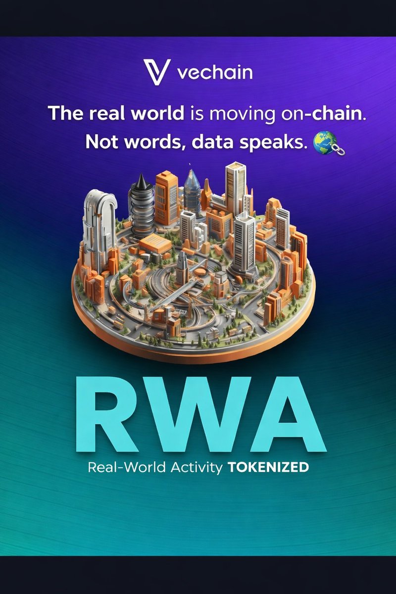 B3TR26's tweet image. RWA isn’t hype — it’s infrastructure.
VeChain doesn’t tokenize assets.
It tokenizes real-world activity.
Not words. Data speaks.
#VeChain #RWA #Blockchain #Web3