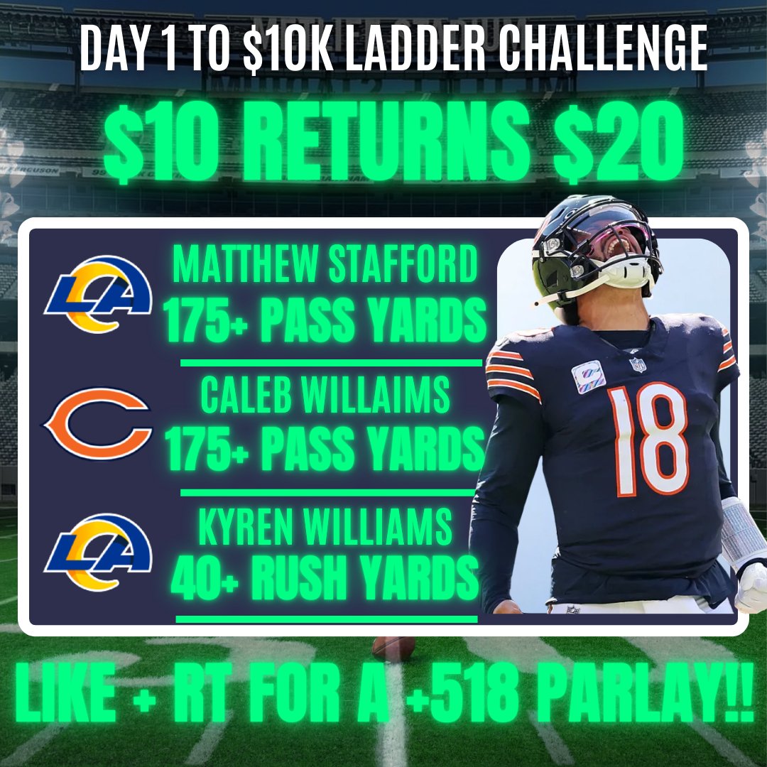 🏈 NFL PLAYOFFS $10 to $10,000 Parlay 

🥶Well aware we have not been our best these last few runs. Trusting in the system &amp; running it back today. Let’s get a winner! 

❤️LIKE + REPOST FOR A +518 PLAYOFFS PARLAY!