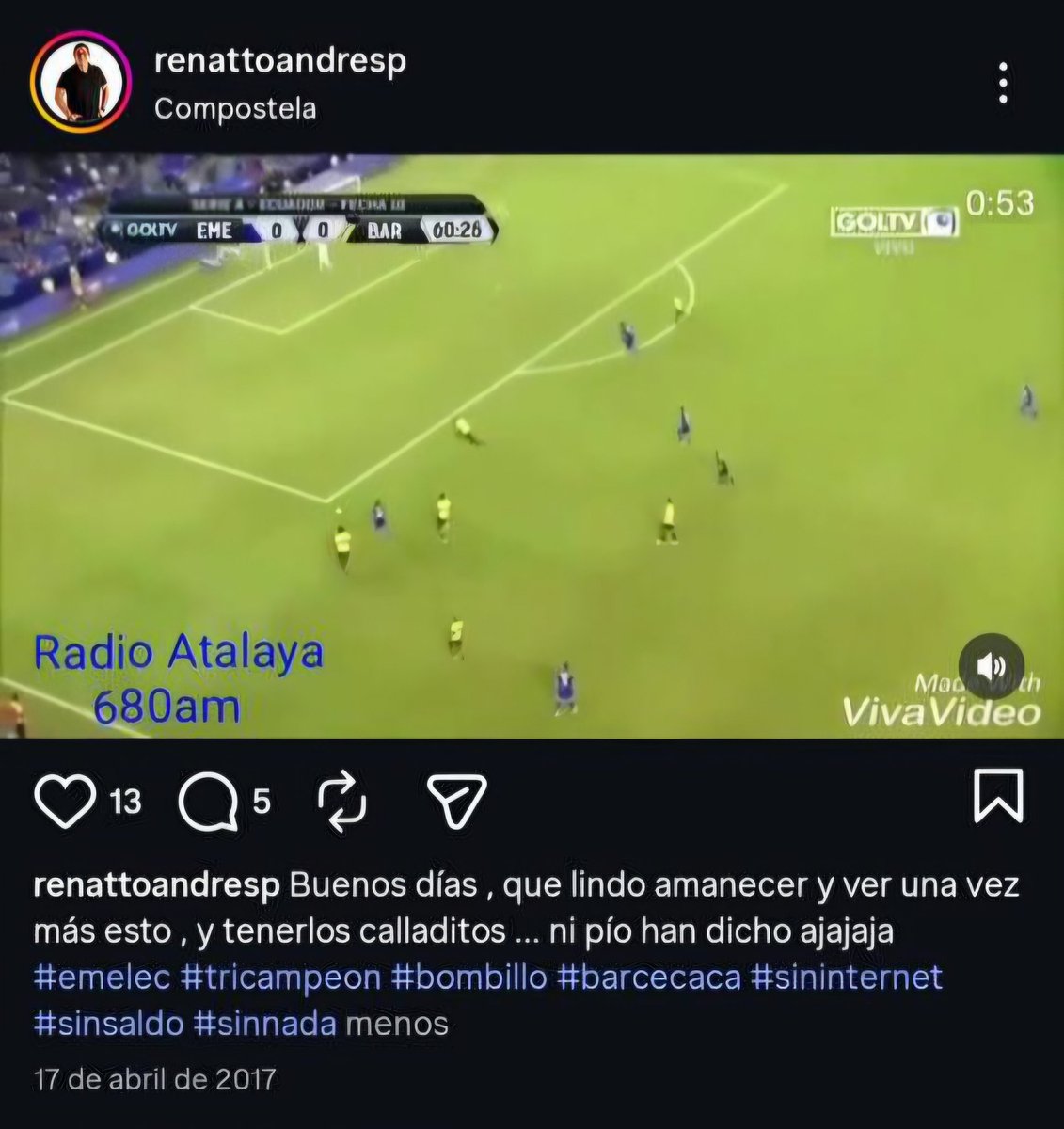 andruchys's tweet photo. Como contratan a alguien que nos llama  BARCE-CACA ? 

 La elección está equivocada. @antonioalvarezh . https://t.co/s01lmI137D