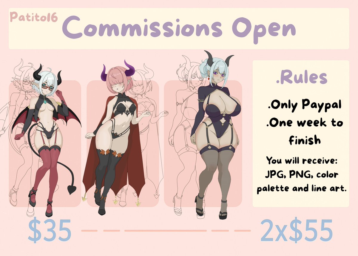 Commissions are open and discounted! If you're interested, please send me a message!! :3

#commissionopen