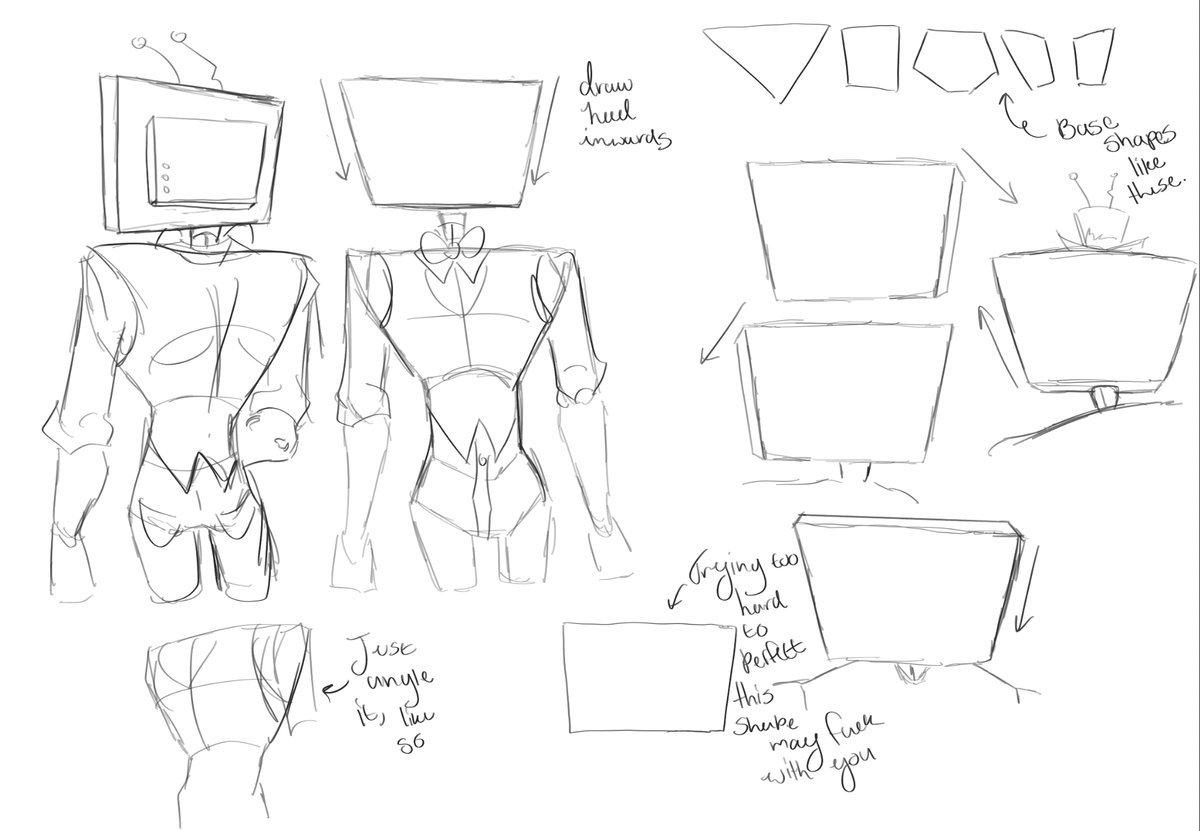 Something that SAVED MY ASS was drawing his head at an inwards angle — use sharper shapes for his body, and use your guidelines to angle his position; most importantly, DON’T overthink it. That makes it much harder to draw him fluidly.