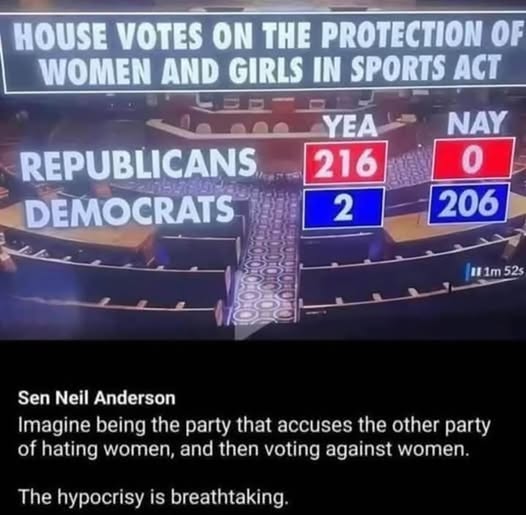 I’m a mother, a wife, &amp; a woman whose life has been shaped by sexual violence. The Democrat vote told me safety of women and girls is now “negotiable” That is evil! This isn’t red vs blue It’s right vs wrong. Women &amp; girls deserve protection, not lectures, gaslighting or excuses!