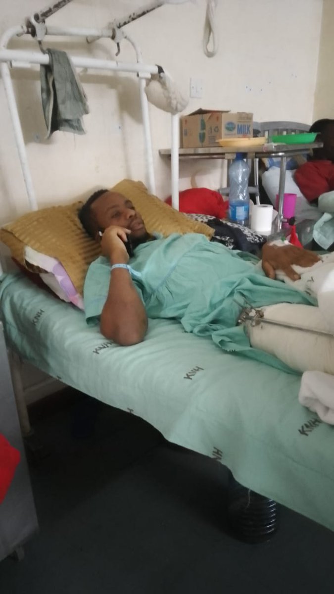When I first met them immediately after being shot by the regime during the protest victims,2025 June ,
Kevin was one of the patients who touched me,he told more than 3 months without a single surgery, anytime I went to meet them at knh ,he smiled and could whisper in