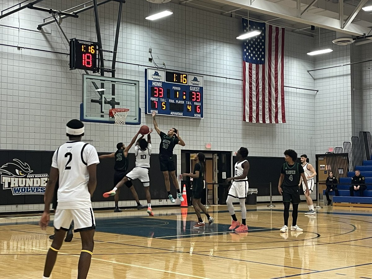 NCThunderwolves's tweet photo. FINAL:

@niagaracccMBB 119 (11-7)
Montgomery College 78

Chioke Marshall: 36 pts, 4 A
Bryce Wejuli: 19 pts, 8 Reb
Jacob Humphrey: 18 pts, 2 A
D’Andre Gibbs: 13 pts
Abu Dukuray: 10 pts
Jaedon Hutchinson: 8 pts, 4 Reb, 4 A
Jimmie Green: 7 pts, 3 Reb

NEXT: At Erie CC 1 PM Jan. 24 https://t.co/OMjH8gfxIY