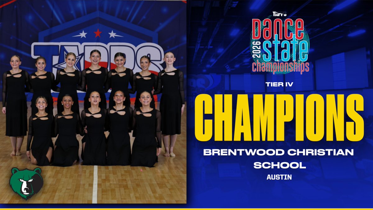 Division I Tier IV #TAPPSdance 2026 State Champions: Brentwood Christian School!