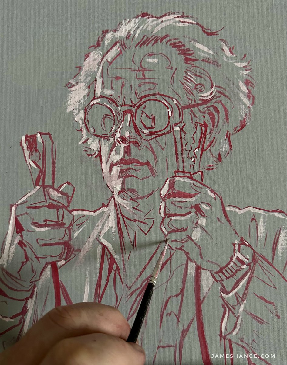 JimJeroo's tweet photo. Another BTTF piece on the way 🕰️⚡️ 

✨🎨  Gesso / Acrylic Gouache on Canvas Panel - Work in Progress https://t.co/4ikXxYG1ZQ