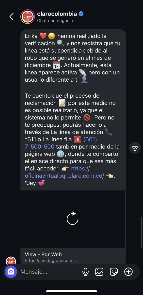 Katiz07's tweet photo. @ClaroColombia EXIJO UNA REPUESTA INMEDIATA. https://t.co/9LI5zcDHKJ