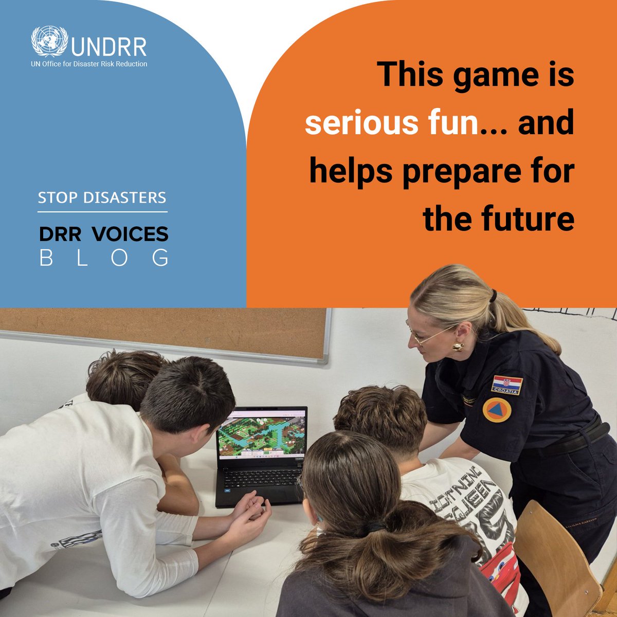 UNDRR's tweet photo. 💪 Do YOU have what it takes to stop a disaster from devastating your town?
 
UNDRR's Stop Disasters game challenges to prepare for one of five different hazard scenarios.

🫵 Have YOU played the #StopDisastersGame?
 
Find out more, and get playing!  👉 https://t.co/Zl77T5EyNg https://t.co/o8VUG1FID1