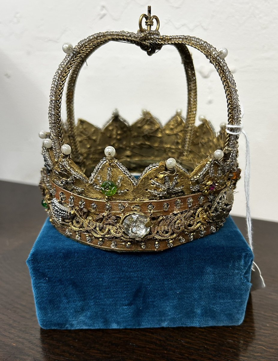 c19th Century Gilt Metal Saints Crown, Decorated
with Stones and Beads £210 U31 #matlockantiques