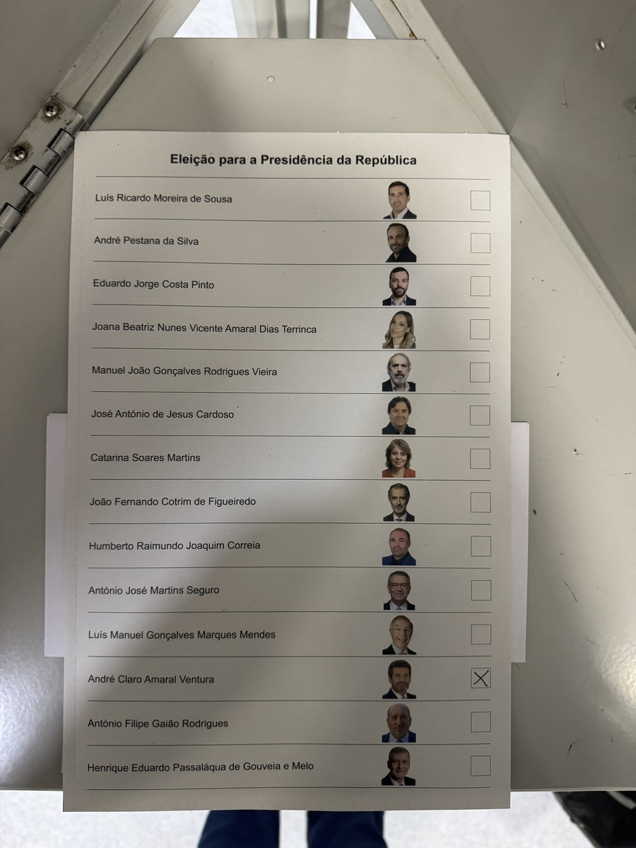 Fiz o que tinha de fazer. Viva Portugal!🇵🇹 #Presidenciais2026