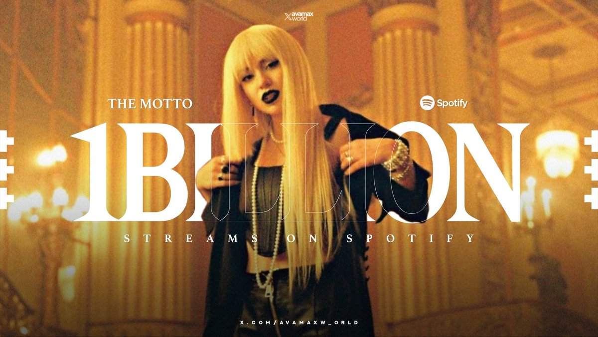 "The Motto" has surpassed 1 BILLION streams on Spotify.

— It's Ava's 3rd song and her first collaboration to reach this.