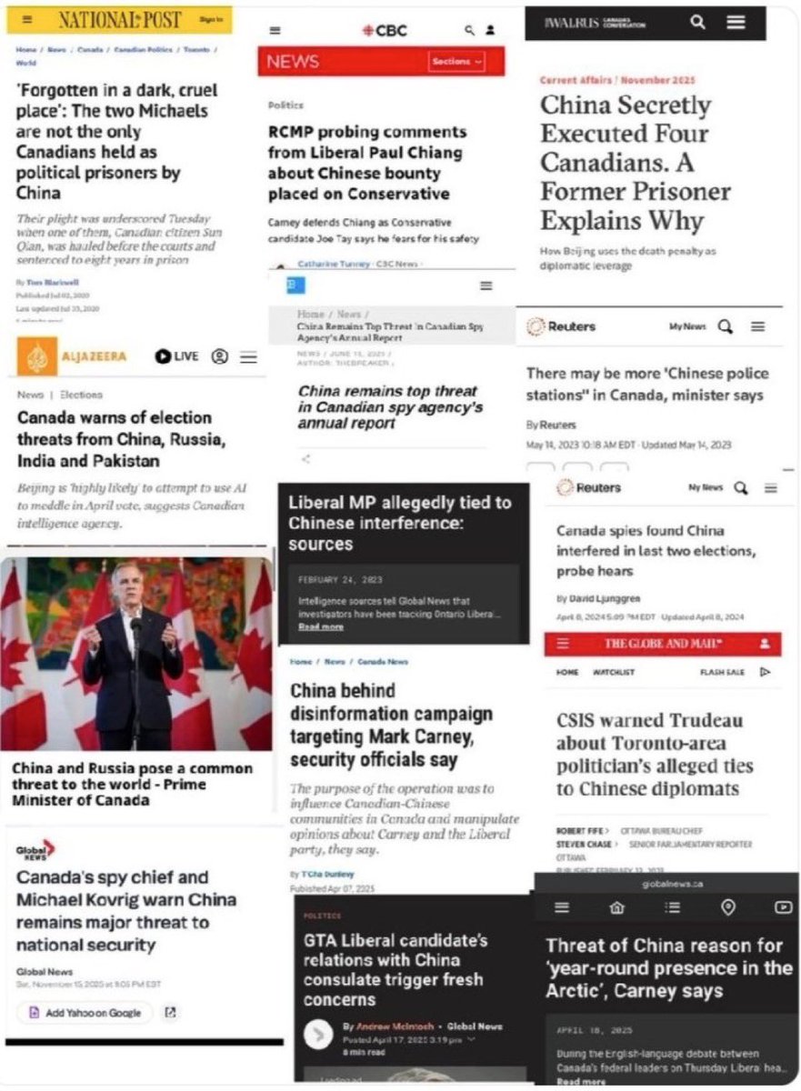 🚨 🇨🇳 Hostages. Interference. Police stations. Tariffs. 🚨

Memory wiped. Narrative flipped.
China = “partner” again. 🤔

Who benefits from forgetting?

#cdnpoli #China #Canada