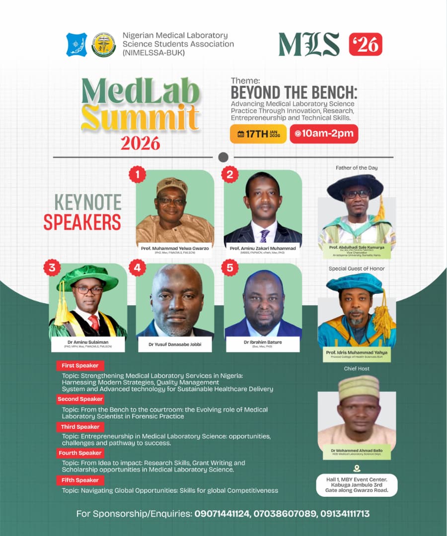 Medical Laboratory Science is no longer confined to bench, NO!!! ~~ MLS Yusuff Danasabe

#NIMELSSABUK26 #2026SUMMIT #MLS #MEDLABSUMMIT #MLS <a href="/NIMELSSA_NW/">NIMELSSA NORTWEST</a> <a href="/Nimelssa_UIL/">Nimelssa Unilorin</a> <a href="/NIMELSANATIONAL/">NIMELSSA NATIONAL</a>