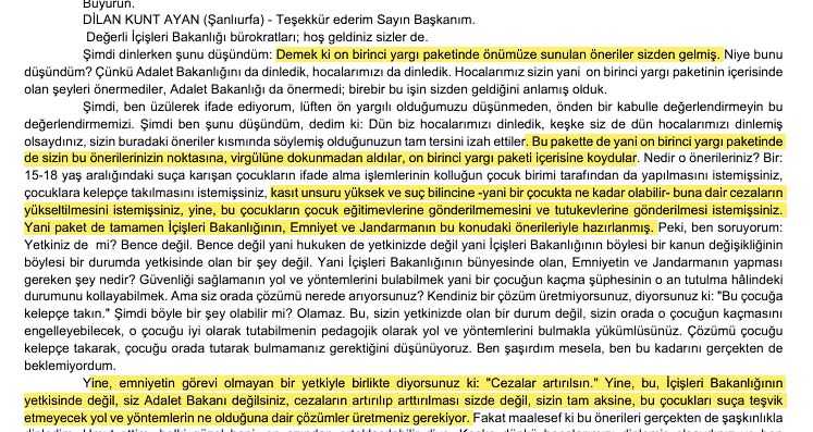 Sayın Vekil <a href="/alimahir/">Ali Mahir Başarır</a>, etliye sütlüye dokunmayan bol süslü cümlelerle yazılmış plaza dili bir metin olmuş. 

Çocukların korunması ve suça sürüklenmesinin önlenmesine yönelik komisyonun 3. toplantısında
Emniyet Genel Müdürlüğü ve Jandarma Genel Komutanlığı ağır suçlarda cezaların