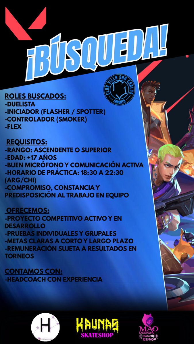 💙VSC Esports🤍 | Búsqueda de Jugadoras – Roster Femenino

VSC Esports abre convocatoria para reforzar y completar su roster femenino de Valorant, un proyecto que ya viene compitiendo hace meses y busca seguir creciendo a nivel competitivo.