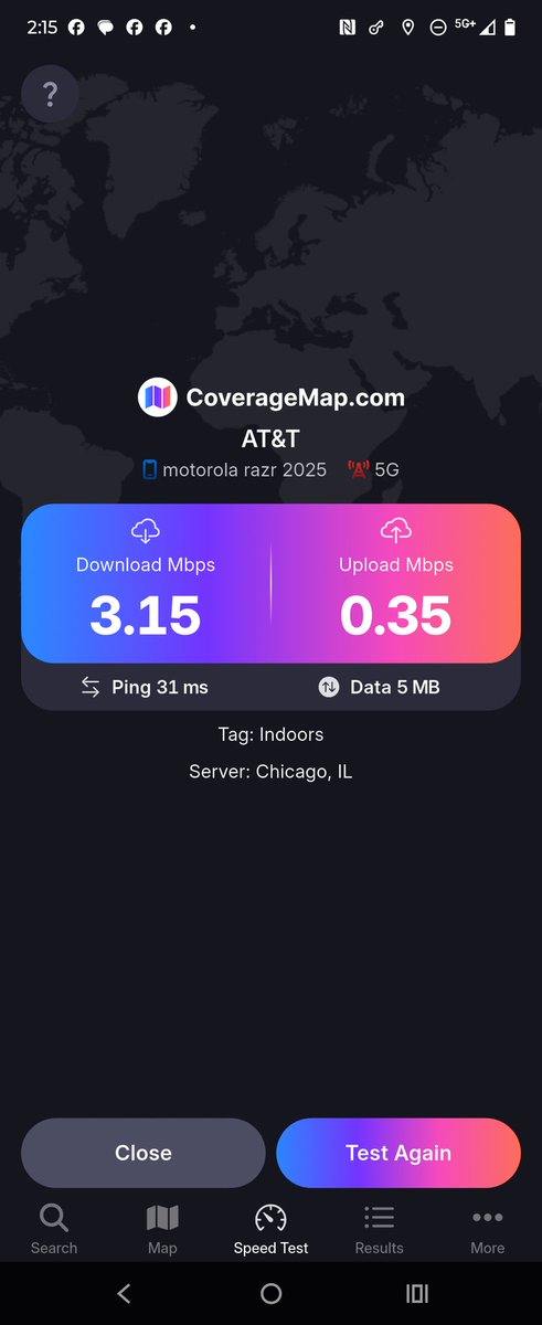 borgranta's tweet image. AT&amp;amp;T 5G+ in basement.