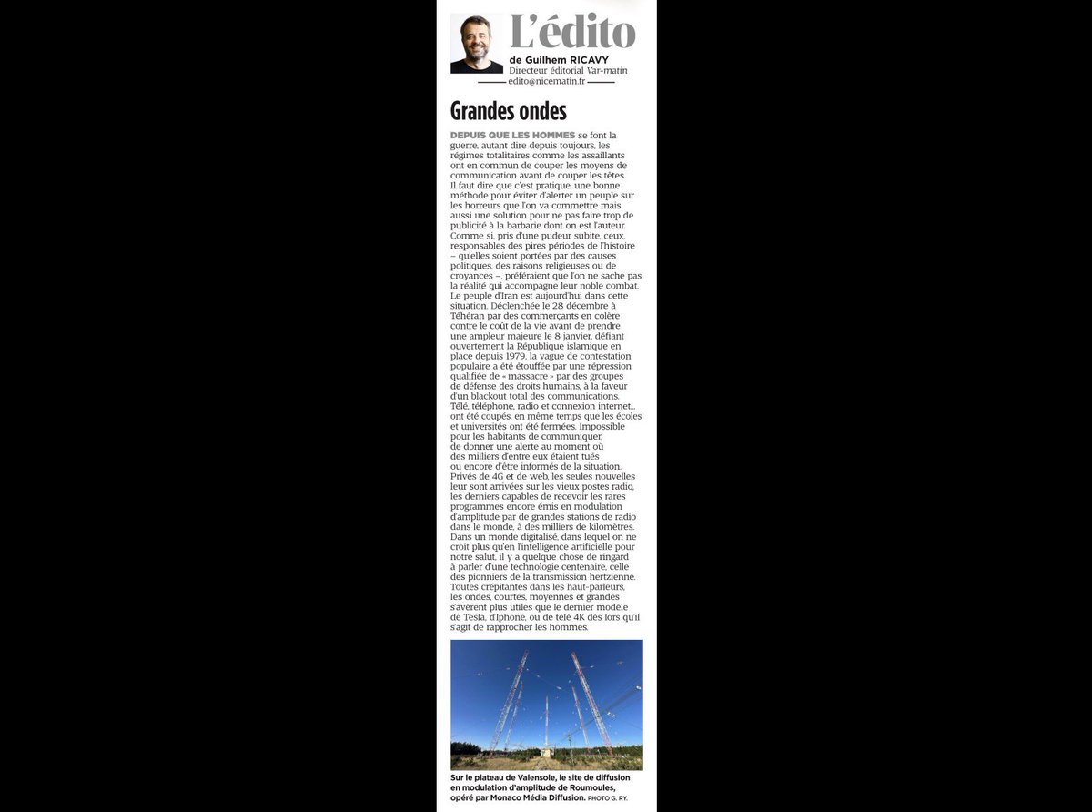 guilhemricavy's tweet image. Grandes ondes
#édito #lowtech #AM
@Var_Matin
@Nice_Matin