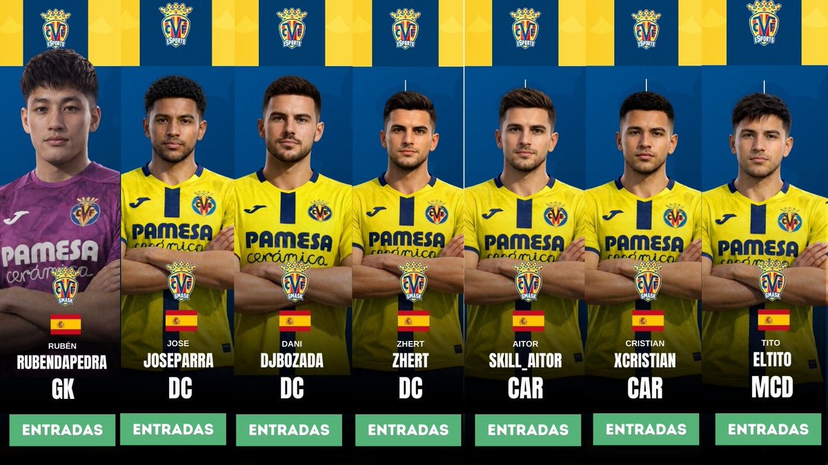 CVFeSports's tweet image. Entradas y salidas  🔙🔜

Os dejamos el mercado de fichajes para esta 2ª Temporada 25-26 🙌🏻

GMK Villarreal Academy eSports CF 💛

🔙
Esteban 🧤
Handrusco 🧱
Héctor ⚽️

🔜
Rubén🧤
Parra ⚽️
DJbozada ⚽️
Tito 👟
Aitor ⚡️
Cristian ⚡️
Zhert ⚽️