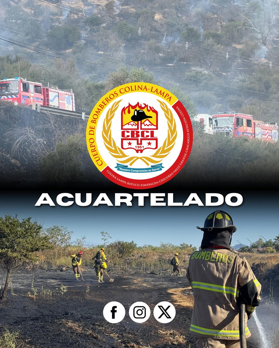 𝐀𝐂𝐔𝐀𝐑𝐓𝐄𝐋𝐀𝐌𝐈𝐄𝐍𝐓𝐎 |
Por orden de nuestro Comandante, apartir de hoy domingo 18 enero, nuestra institución se encuentra en acuartelamiento debido contingencia y el riesgo de incendios forestales. 

Nuestro compromiso es servir.