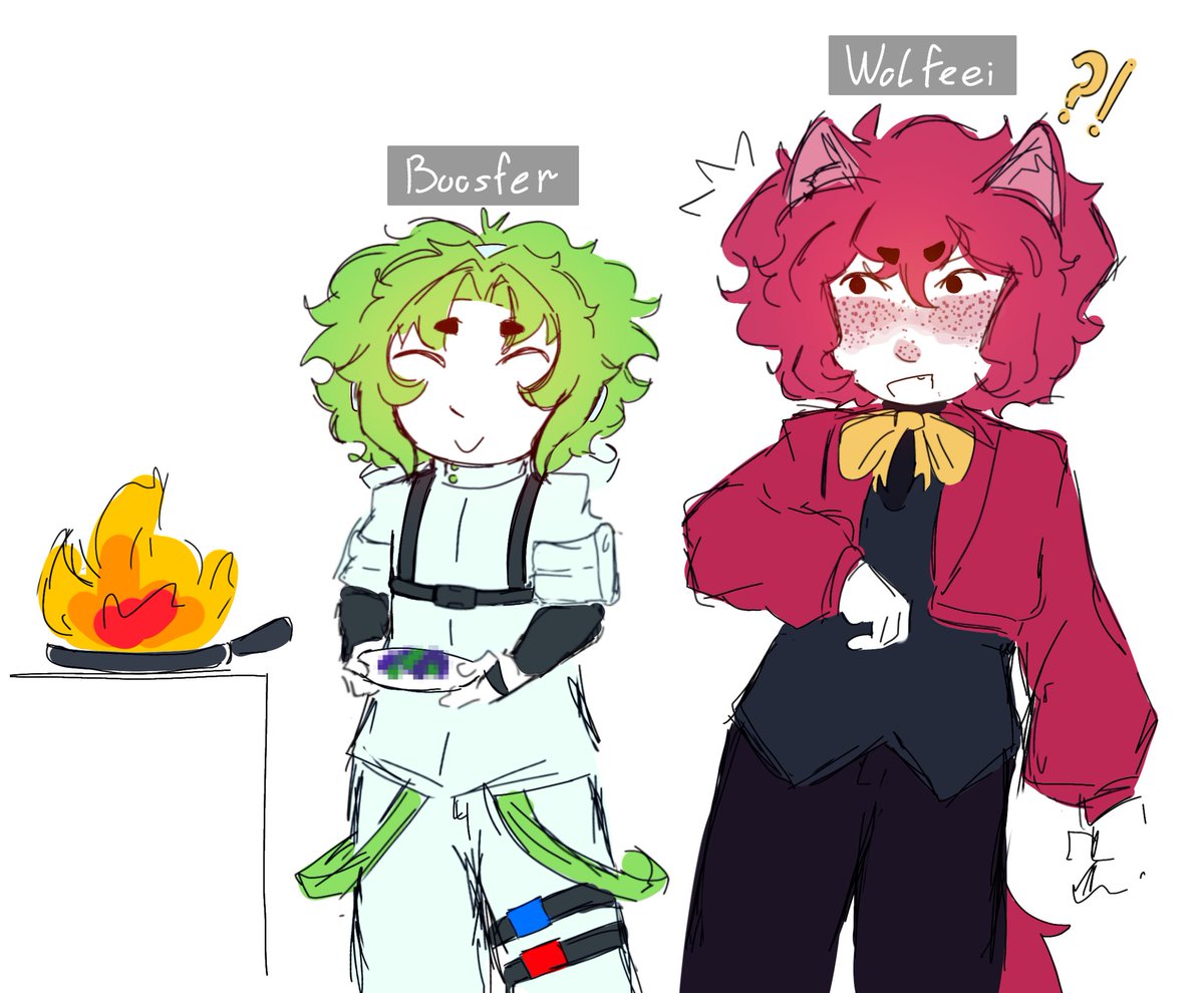 Day 55 of drawing divorced duo 
#boosferfanart
#wolfeeifanart
#divorcedduo