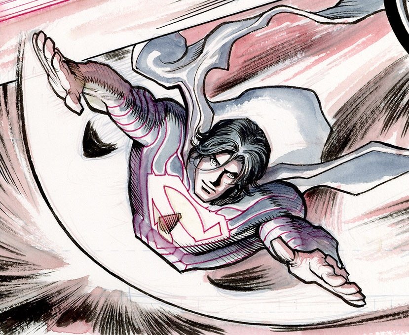 inking some absolute Superman's pages today..