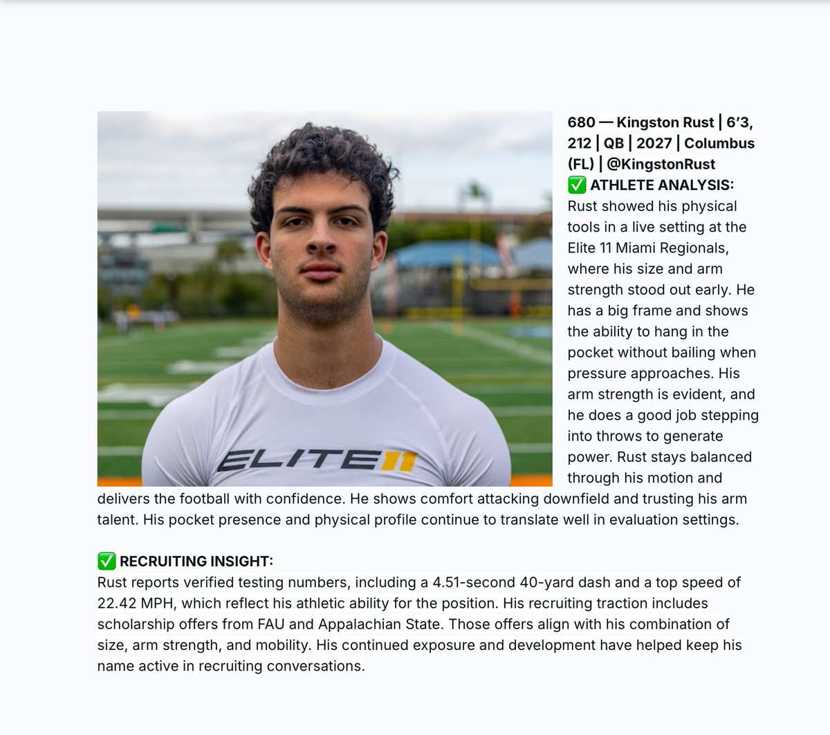 Kingston Rust QB1 tweet media