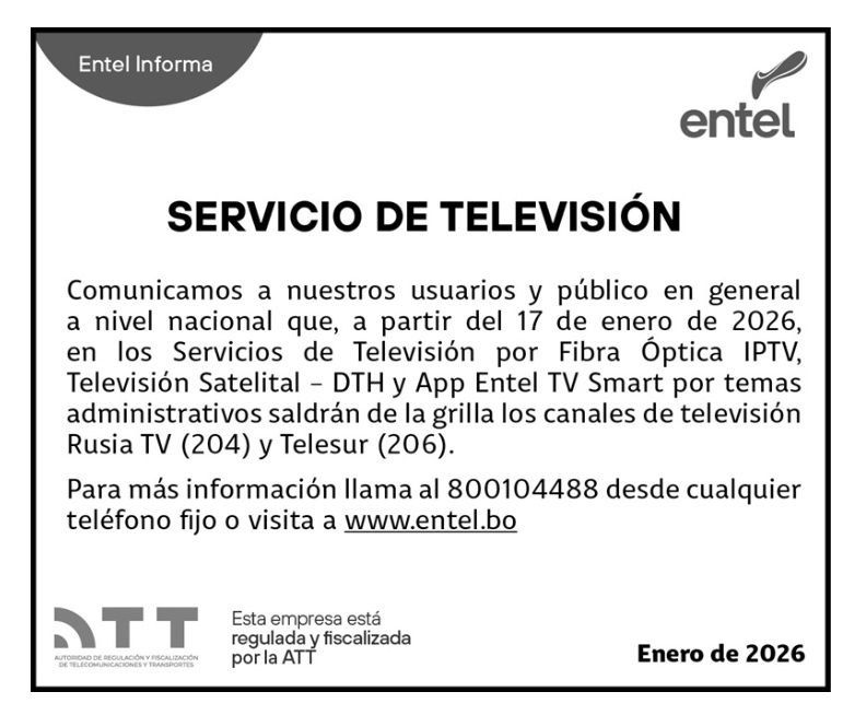 HugoMoldiz's tweet photo. Los "totalitarios" mantuvieron a CNN  dos décadas. Ahora, los que se llenan la boca con libertad de expresión sacan de la grilla a Telesur y Rusia Today, dizque por temas administrativos. Ni valor tienen para decir la verdad @oscarsilvaf @WaldoSur @grupoeldeber @LaRazon_Bolivia https://t.co/vWDWPDnhkO