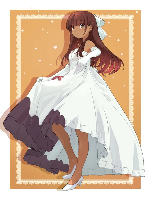 #strangefake #ティーネ・チェルク 白のドレスに褐色のお肌がよく似合う ティーネちゃんかわいい!