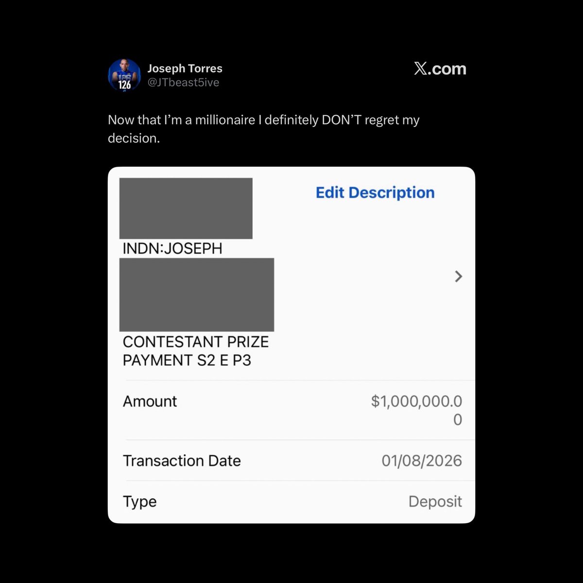 FearedBuck's tweet image. MrBeast’s Beast Games contestant says he has no regrets after choosing $1 million over his team 

“Now that I’m a millionaire I definitely DON’T regret my decision”