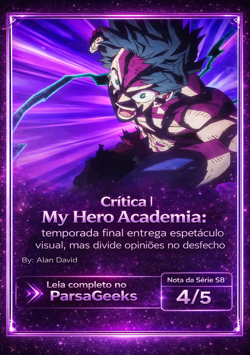 My Hero Academia chegou aí final, e você encontra todas as temporadas na <a href="/Crunchyroll_BR_/">Crunchyroll Brasil</a>🎬

Tem crítica no ParsaGeeks da season final⬇️
parsageeks.com.br/2026/01/em-ana…

#MyHeroAcademia #bokunohero #CriticalRole #ULTIMAHORA